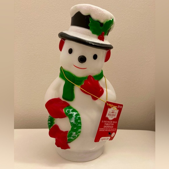 Holiday Time 11” Tabletop Snowman Blow Mold NWT - Picture 1 of 5